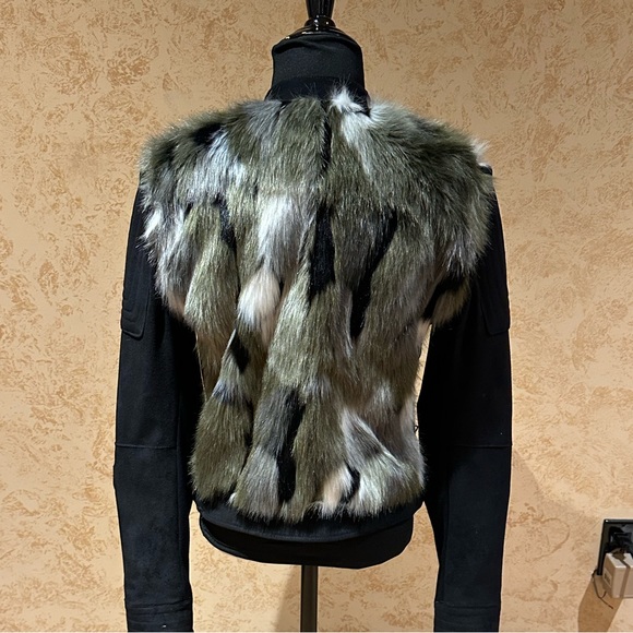 BCBGMAXAZRIA - Dimitri- Faux Fur & Black Suede Jacket/Vest - Picture 4 of 6